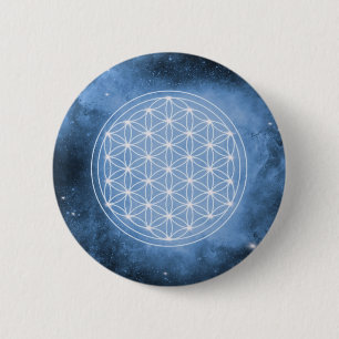 flower of life, sacred geometric, chakra, 6 cm round badge