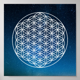 Flower of Life -sacred geometric pattern - Poster