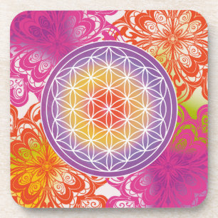 flower of life, sacred geometric,zen, chakra, coaster