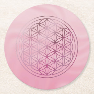 flower of life, sacred geometric,zen, chakra, round paper coaster