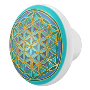 FLOWER OF LIFE - Sacred Geometrie Design 1 Ceramic Knob