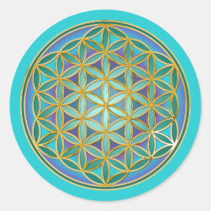 FLOWER OF LIFE - Sacred Geometrie Design 1 Classic Round Sticker