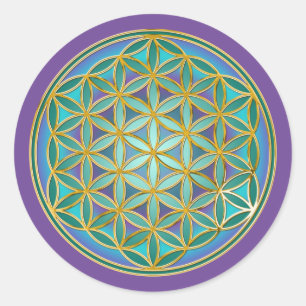 FLOWER OF LIFE - Sacred Geometrie Design 1 Classic Round Sticker