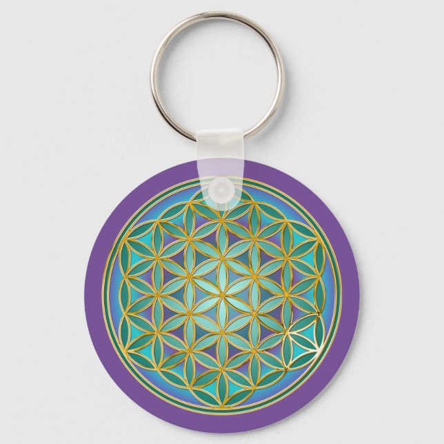 FLOWER OF LIFE - Sacred Geometrie Design 1 Key Ring (Front)
