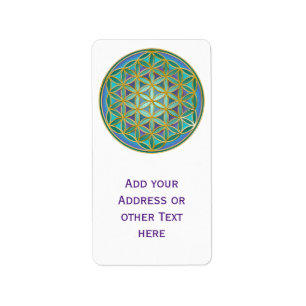 FLOWER OF LIFE - Sacred Geometrie Design 1 Label
