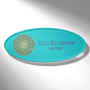 FLOWER OF LIFE - Sacred Geometrie Design 1 Name Tag
