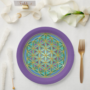 FLOWER OF LIFE - Sacred Geometrie Design 1 Paper Plate