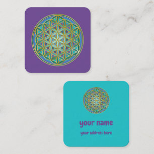 FLOWER OF LIFE - Sacred Geometrie Design 1 Square Business Card