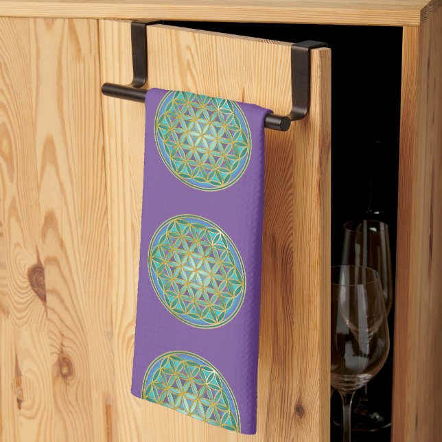 FLOWER OF LIFE - Sacred Geometrie Design 1 Tea Towel (Thirds Fold)