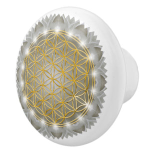 FLOWER OF LIFE - Sacred Geometrie Light 1 Ceramic Knob
