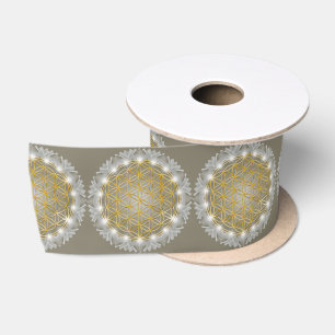 FLOWER OF LIFE - Sacred Geometrie Light 1 Satin Ribbon