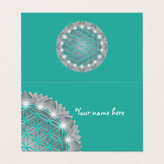 FLOWER OF LIFE - Sacred Geometrie Light 2 Business Card (Outside Unfolded)