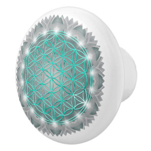 FLOWER OF LIFE - Sacred Geometrie Light 2 Ceramic Knob