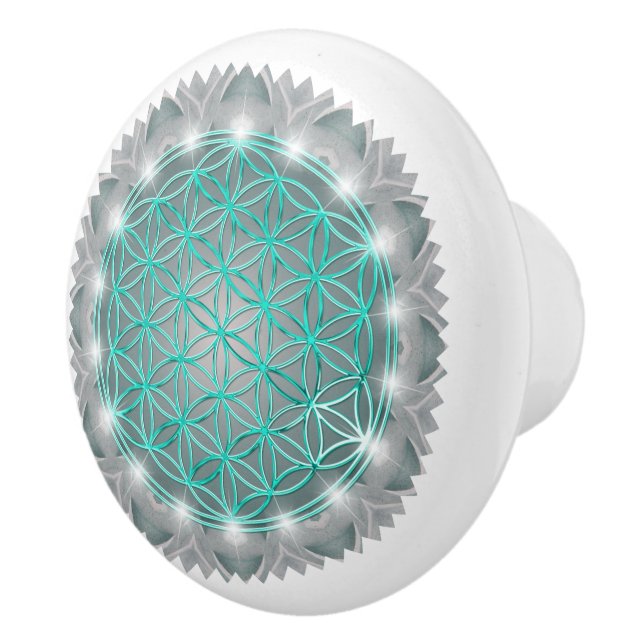 FLOWER OF LIFE - Sacred Geometrie Light 2 Ceramic Knob (Right)