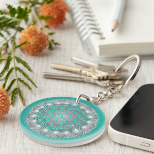 FLOWER OF LIFE - Sacred Geometrie Light 2 Key Ring