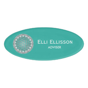 FLOWER OF LIFE - Sacred Geometrie Light 2 Name Tag