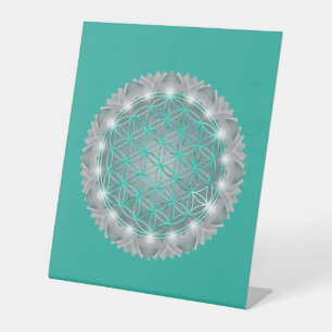 FLOWER OF LIFE - Sacred Geometrie Light 2 Pedestal Sign