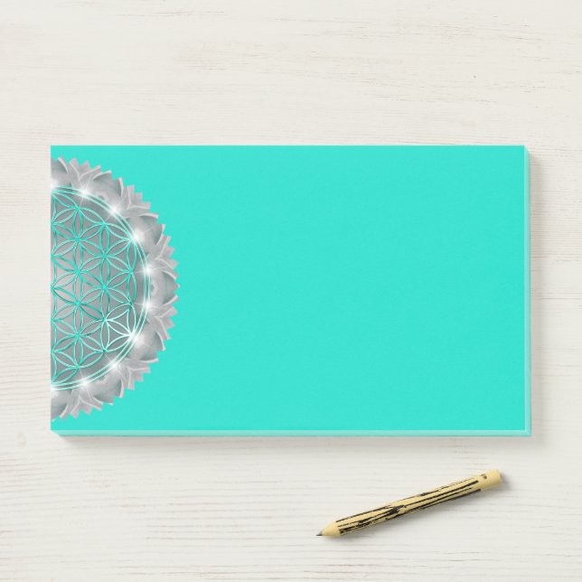 FLOWER OF LIFE - Sacred Geometrie Light 2 Post-it Notes (On Desk)