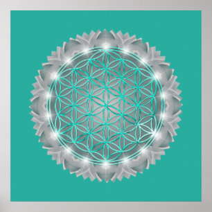 FLOWER OF LIFE - Sacred Geometrie Light 2 Poster