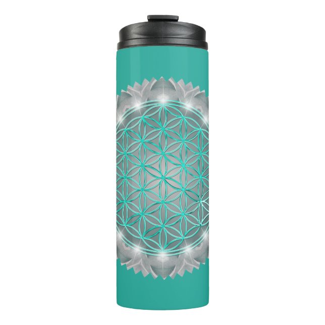 FLOWER OF LIFE - Sacred Geometrie Light 2 Thermal Tumbler (Front)