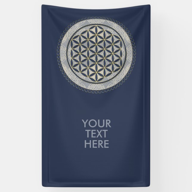 FLOWER OF LIFE - Sacred Geometrie Symbol Art 1 Banner (Vertical)