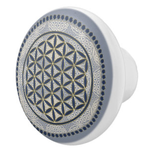 FLOWER OF LIFE - Sacred Geometrie Symbol Art 1 Ceramic Knob