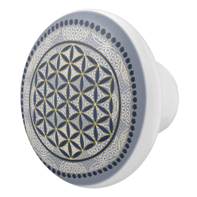 FLOWER OF LIFE - Sacred Geometrie Symbol Art 1 Ceramic Knob (Right)