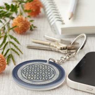 FLOWER OF LIFE - Sacred Geometrie Symbol Art 1 Key Ring