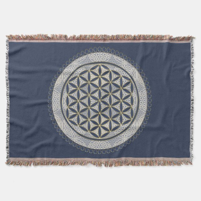 FLOWER OF LIFE - Sacred Geometrie Symbol Art 1 Throw Blanket (Front)