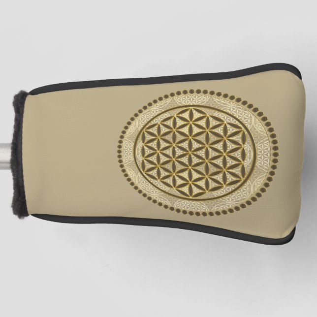 FLOWER OF LIFE - Sacred Geometrie Symbol Art 2 Golf Head Cover (Front)