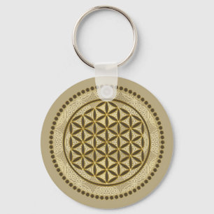 FLOWER OF LIFE - Sacred Geometrie Symbol Art 2 Key Ring