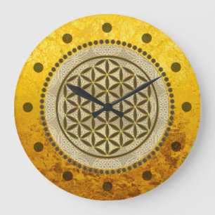 FLOWER OF LIFE - Sacred Geometrie Symbol Art 2 Large Clock