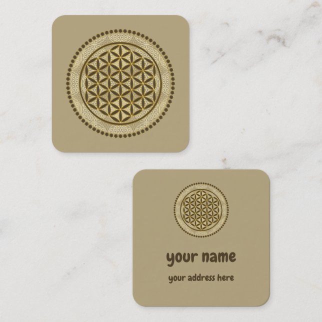 FLOWER OF LIFE - Sacred Geometrie Symbol Art 2 Square Business Card (Front/Back)