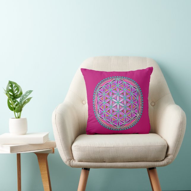 FLOWER OF LIFE - Sacred Geometrie Symbol Art 4 Cushion (Chair)