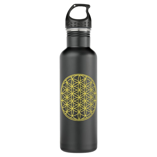 Flower Of Life Sacred Geometry 710 Ml Water Bottle (Front)