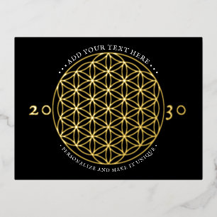 Flower of Life Sacred Geometry Foil Invitation Postcard