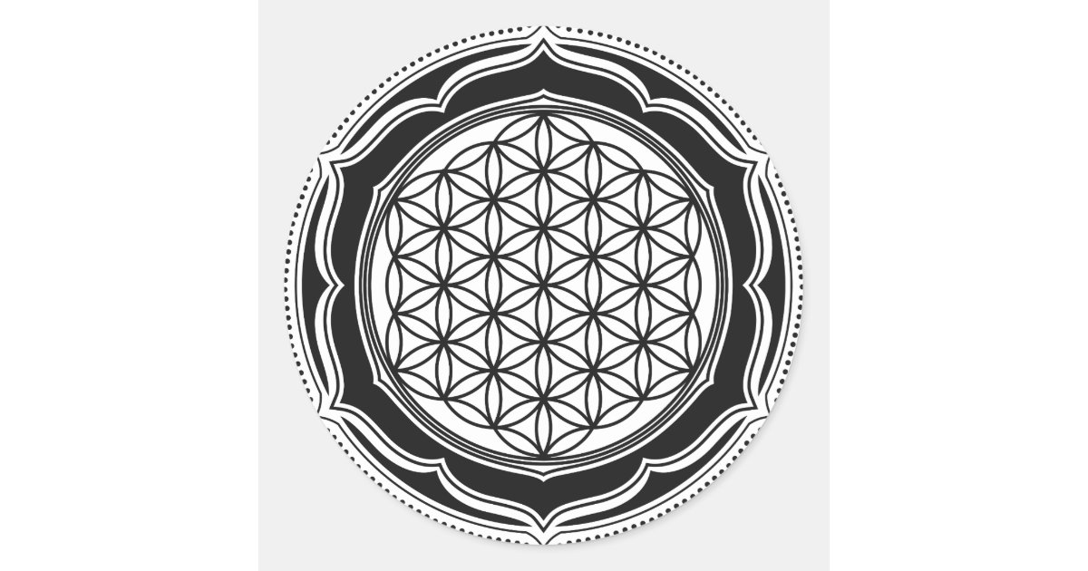 Flower of life, Sacred Geometry, Healing Symbol Classic Round Sticker ...