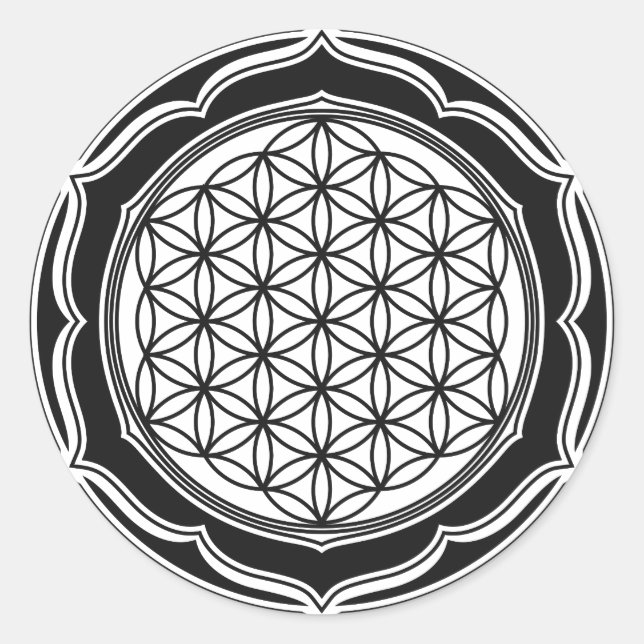 Flower of life, Sacred Geometry, Healing Symbol Classic Round Sticker (Front)