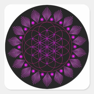 Flower of life, Sacred Geometry, Healing Symbol Square Sticker