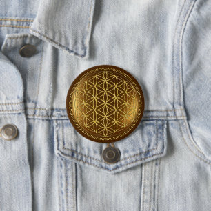 FLOWER OF LIFE - Sacred Geometry Medaillon 1 7.5 Cm Round Badge
