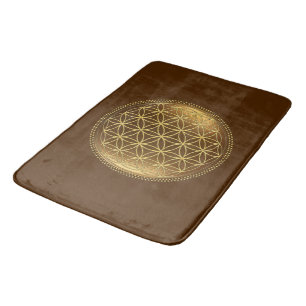 FLOWER OF LIFE - Sacred Geometry Medaillon 1 Bath Mat