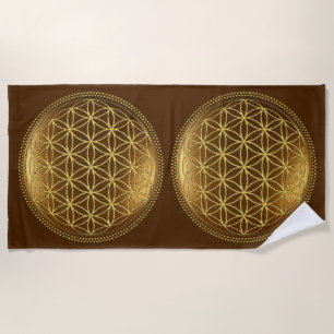 FLOWER OF LIFE - Sacred Geometry Medaillon 1 Beach Towel