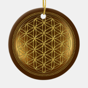 FLOWER OF LIFE - Sacred Geometry Medaillon 1 Ceramic Tree Decoration