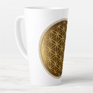 FLOWER OF LIFE - Sacred Geometry Medaillon 1 Latte Mug