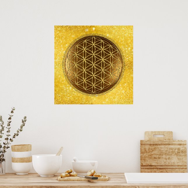 FLOWER OF LIFE - Sacred Geometry Medaillon 1 Poster (Kitchen)