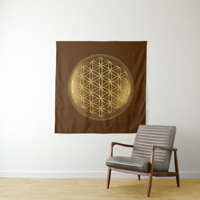 FLOWER OF LIFE - Sacred Geometry Medaillon 1 Tapestry (In Situ)
