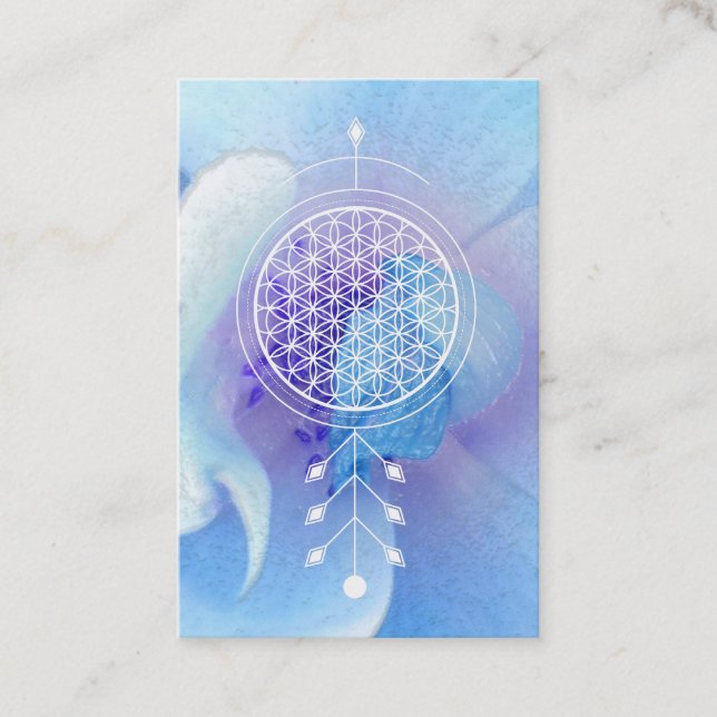 *~* Flower of Life  Sacred Geometry Reiki Yoga Business Card (Front)