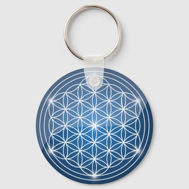 flower of life sacred geometry shapes seed of life key ring (Front)