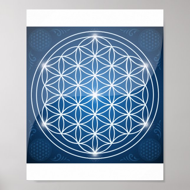 flower of life sacred geometry shapes seed of life poster (Front)