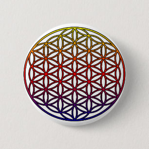 Flower of Life Sacred Geometry Symbol - 1 6 Cm Round Badge
